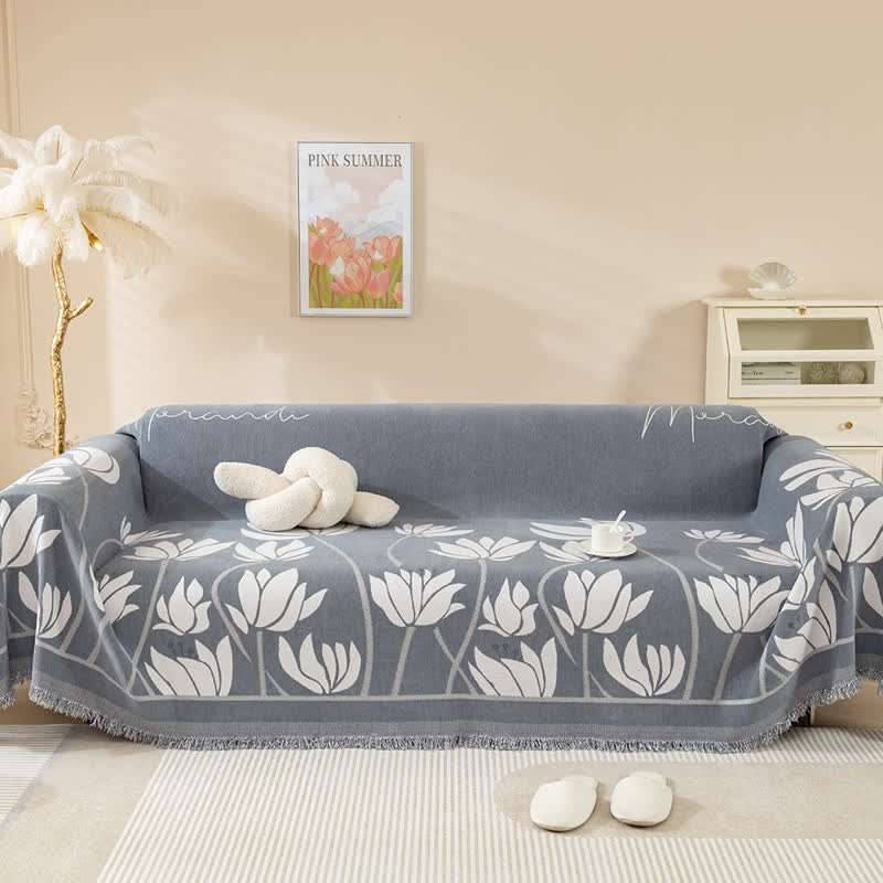 Pastoral Lotus Double-sided Sofa Protector