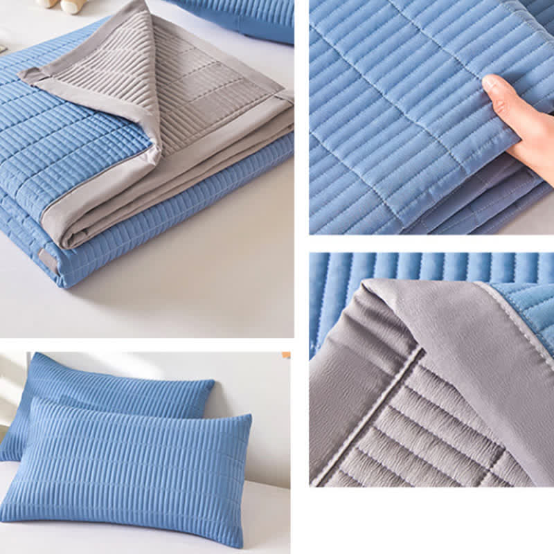 Solid Color Soft Reversible Coverlet Blanket