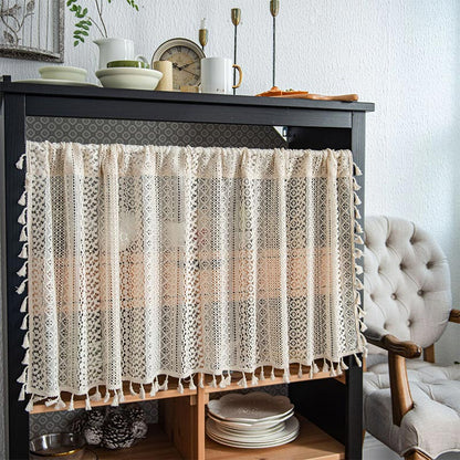 Lace Taseel Hollow-Out Tier Curtain