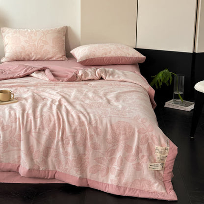 Three Layer Cotton Gauze Jacquard Floral Bedding