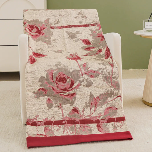 Cotton Gauze Rose Print Comfy Blanket